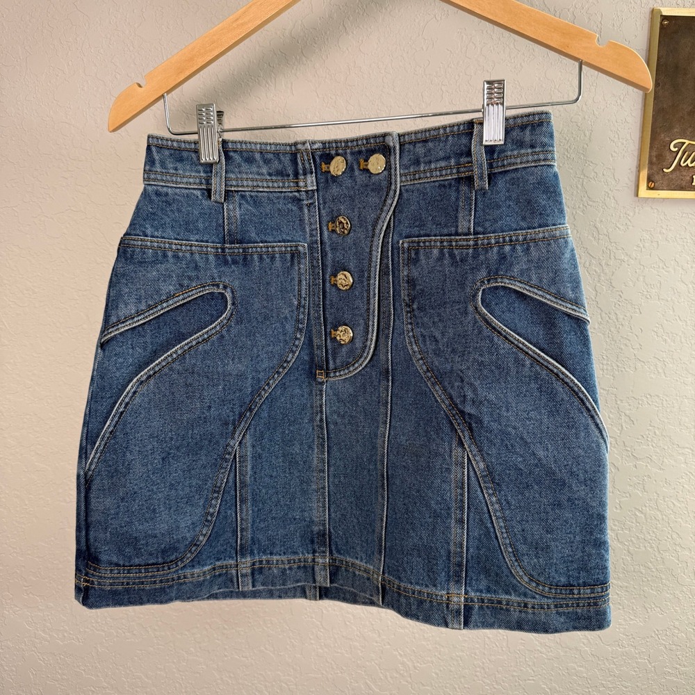Acler Blue Denim Mini Skirt